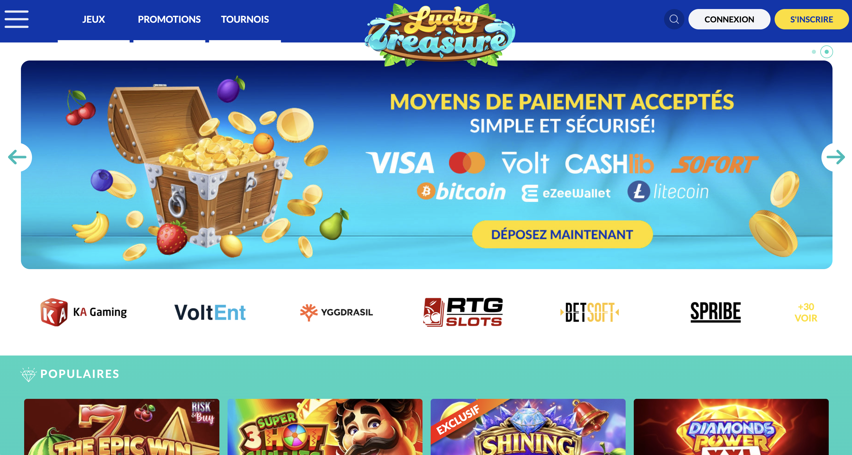 LuckyTreasure casino avec bonus sans depot